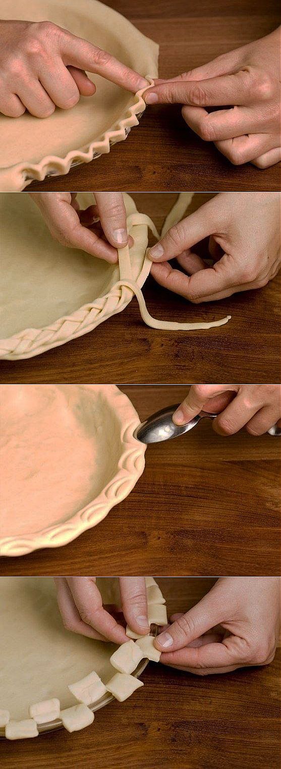 6 способов украшения краёв пирога | Хитрости Жизни